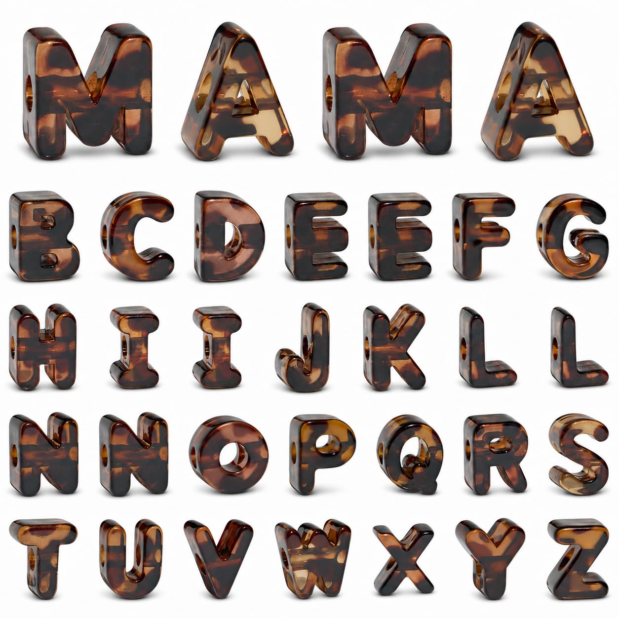 32 Pcs Chunky Bubble Letter Beads, Large Letter Beads for Keychain | Extra Popul