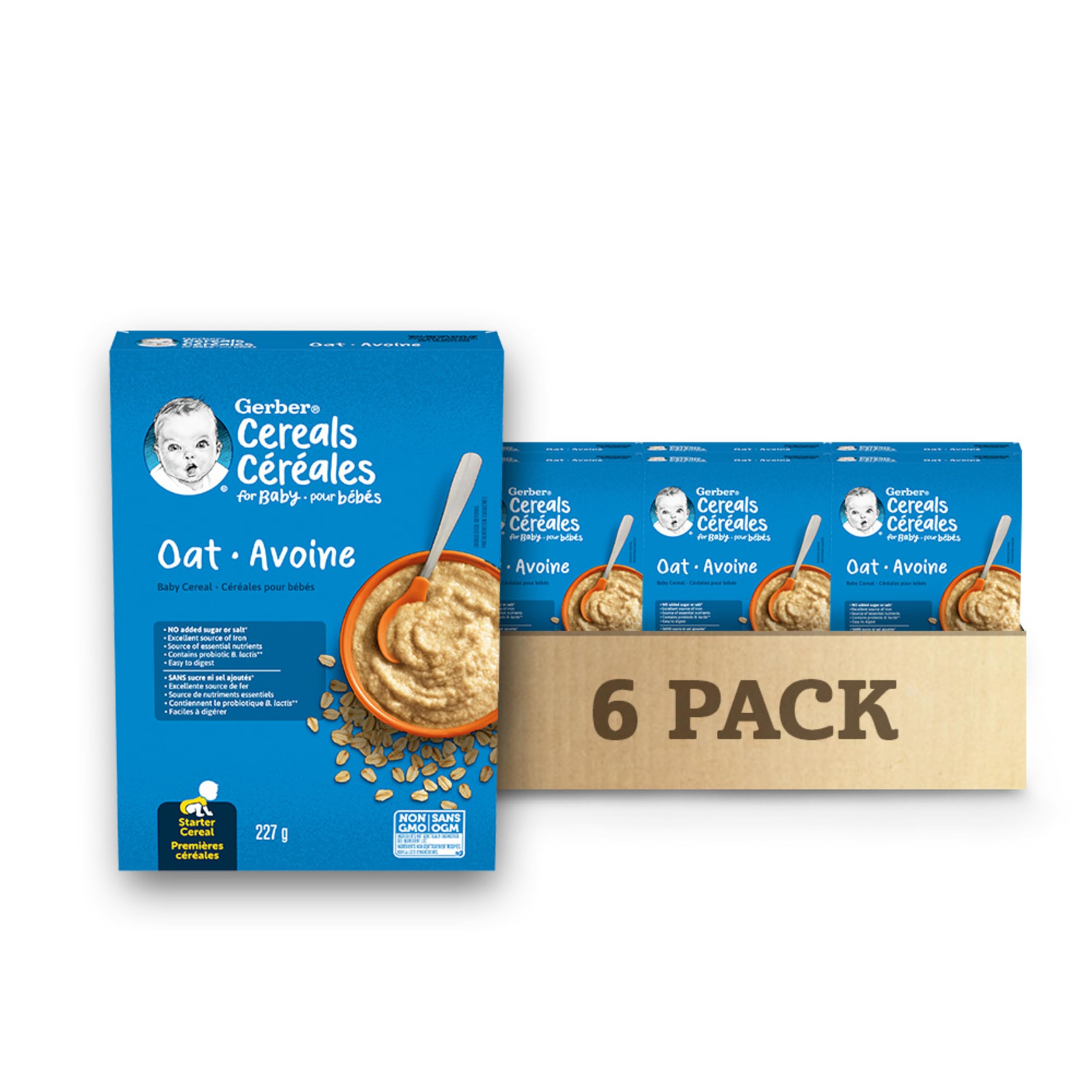 GERBER Oat Baby Cereal, 6 Boxes, 1.4 kg