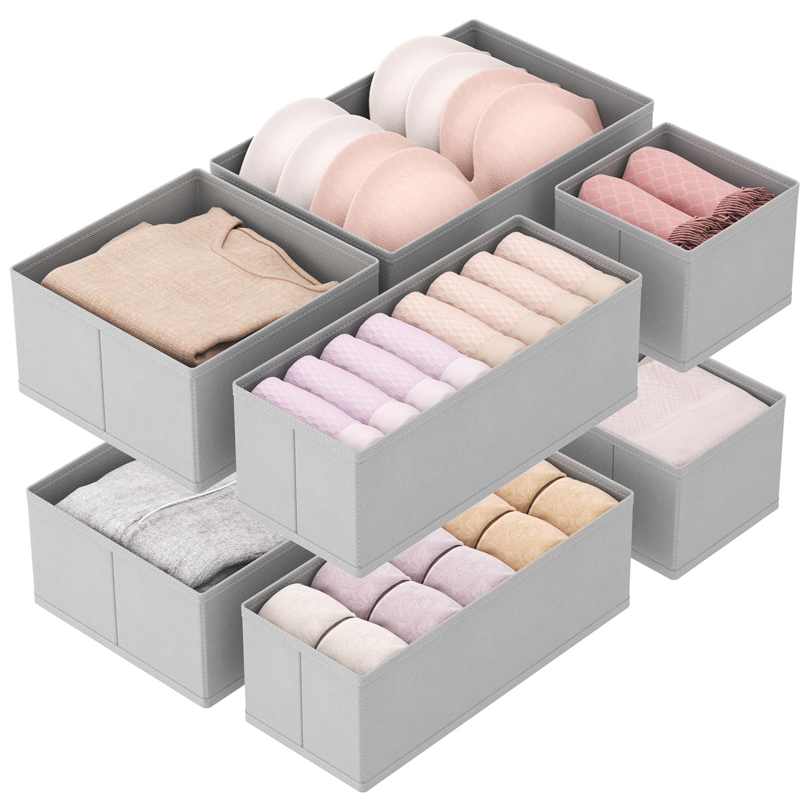 Lifewit Drawer Underwear Organizer Divider, 8 Pieces Fabric Foldable Drawer Sepa