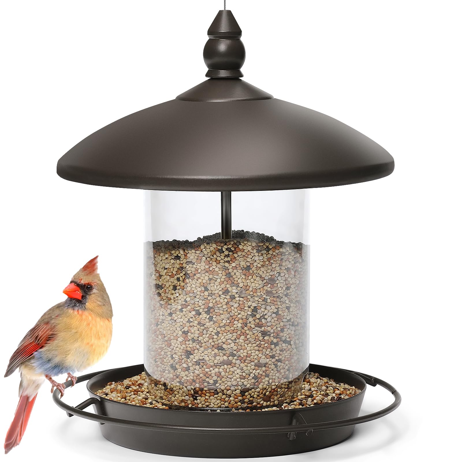 Youvip Metal Roof Bird Feeder - Chew Proof for Outdoor Hanging Wild Bird Seeds. 