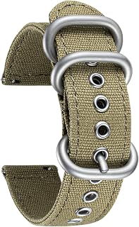BINLUN Canvas Watch Straps 18mm 20mm 22mm 24mm Quick Release Fabric SmartWatch Strap for Men Woman Adjustable Replacement Sport Cloth Watch Bands