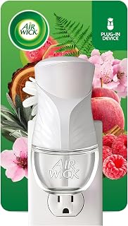 Air Wick Plug In Scented Oil Warmer, White Gadget,1 count | Includes one white Air Wick plug-in scented oil warmer Gadget, Home Air Freshener Device , Room Fresheners for Home.