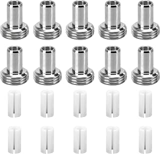 20 Pcs VFL Fiber Optic Visual Fault Locator Replacement Parts Include 10 Pcs Optical Ceramic Core Tube Sleeve and 10 Pcs Metal Heads Tips Fitting Connectors for Tester Light Meter Network Cable Tester