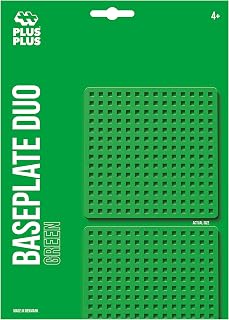 PLUS PLUS - 2 Pcs Baseplates for 12 x 20 mm PLUS PLUS Building Blocks Green | 2D 3D Creative Interlocking Construction Set - Imagination Educational STEM Toys for Kids - Endless Game - 5 to 12 Years