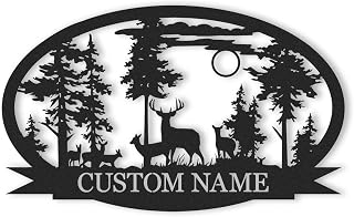 Personalized Deer Metal Cabin Sign | Custom Metal Sign | Personalized Camping Signs | Deer Hunter Gift | Custom Signs Outdoor Metal | Custom Family Name Sign | Cabin Decor | Porch Sign