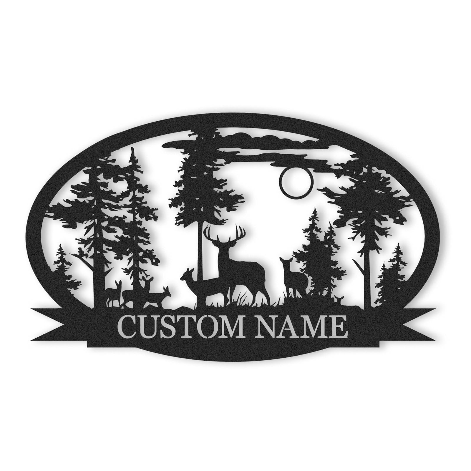 Personalized Deer Metal Cabin Sign | Custom Metal Sign | Personalized Camping Si