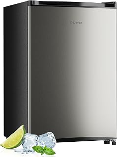 Upstreman 3.0 Cu.ft Mini Upright Freezer for Home, Dorm (Silver) | With Reversible Door, Fast Cooling, 5 Adjustable Thermostat, Stand Up Freezers with Ice Trays Defrosting Tools