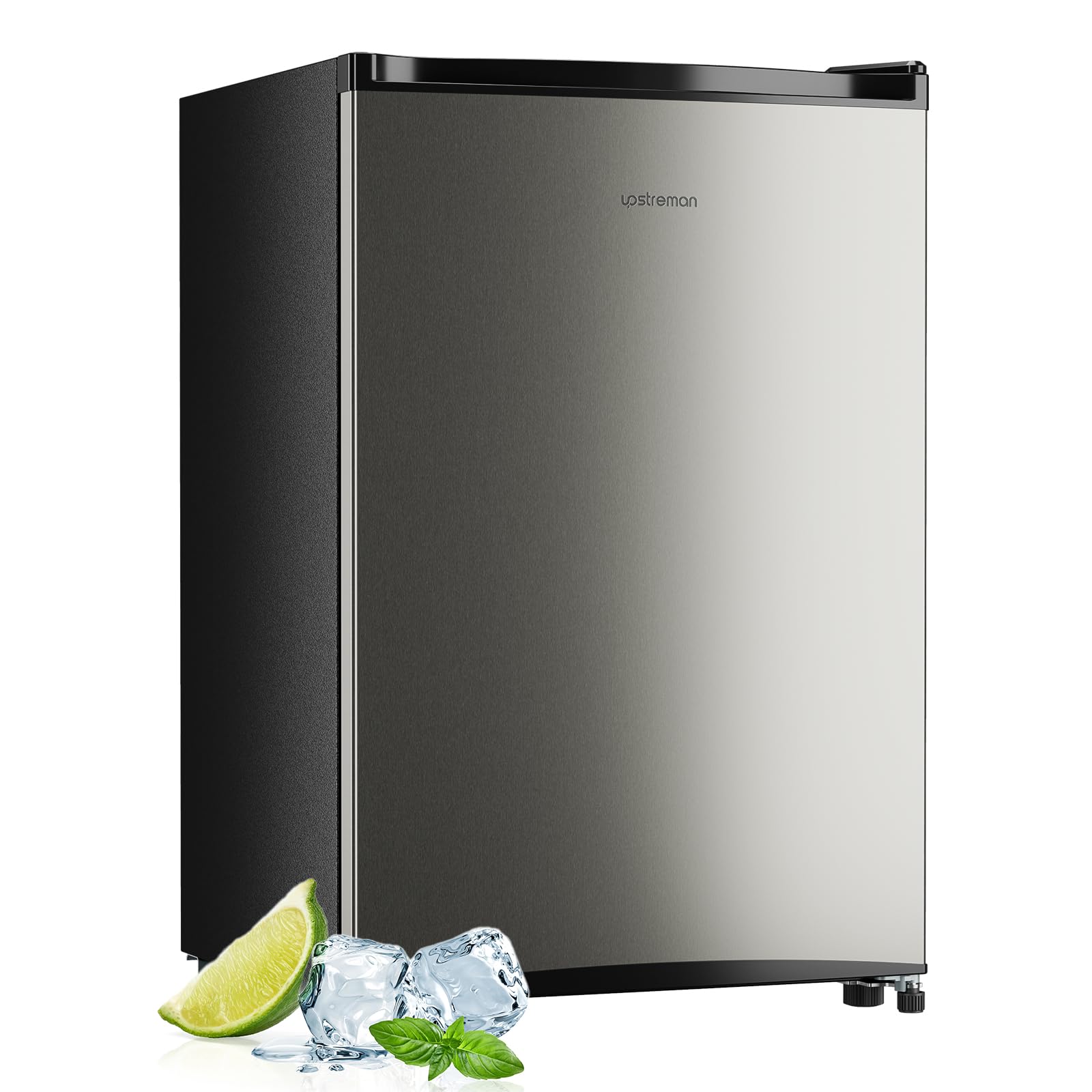 Upstreman 3.0 Cu.ft Mini Upright Freezer for Home, Dorm (Silver) | With Reversib