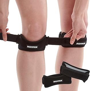 Bodyprox Patella Tendon Knee Strap 2 Pack, Knee Pain Relief Support Brace | Hiking, Soccer, Basketball, Running, Jumpers Knee, Tennis, Tendonitis, Volleyball & Squats
