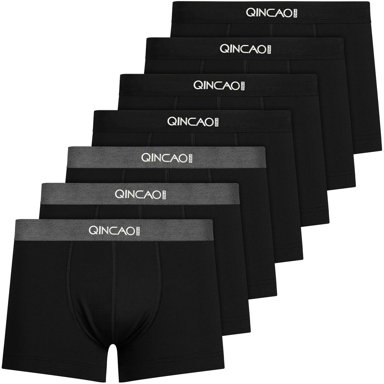 QINCAO Men's Boxer Briefs Pack of 7, Cotton, Improved Design