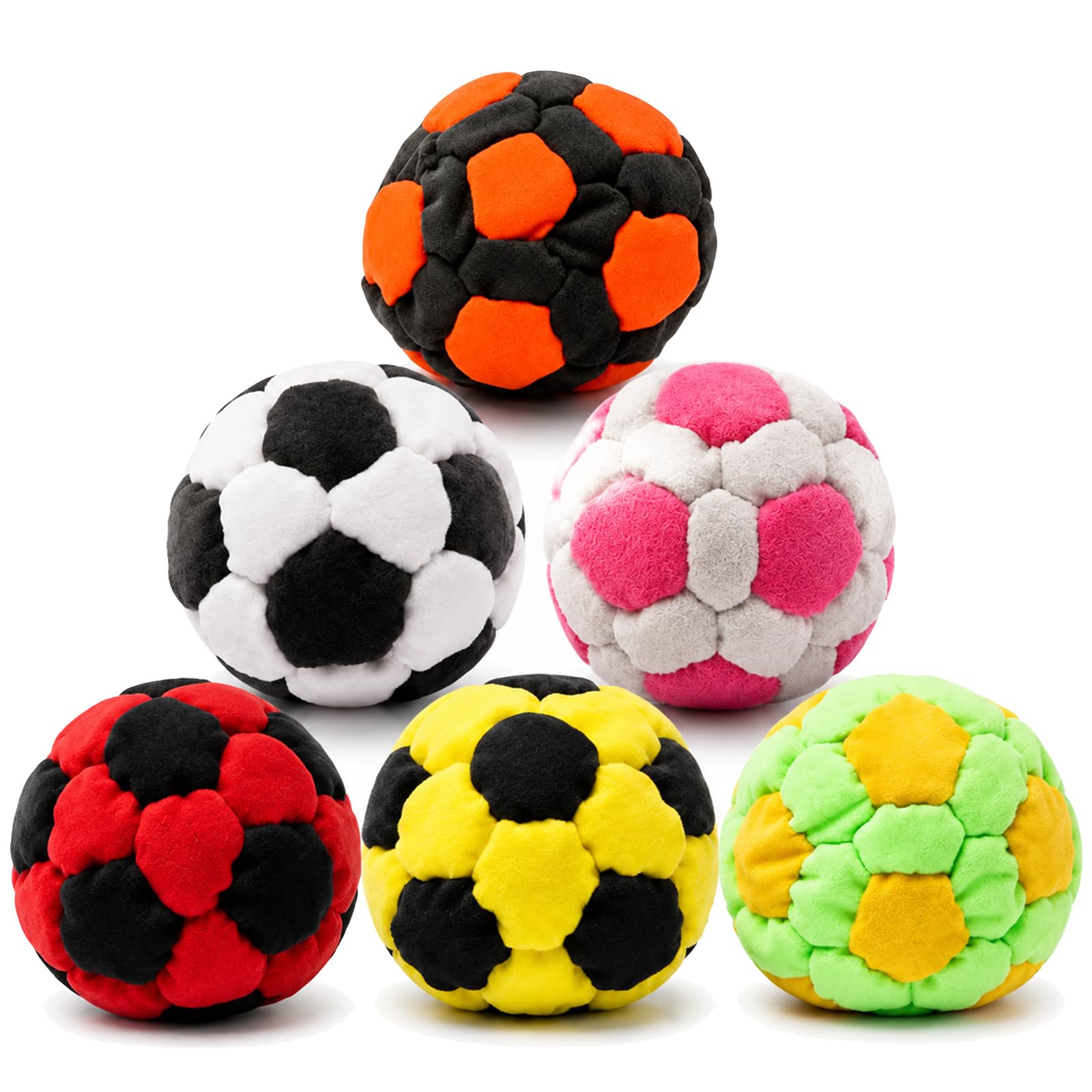 6PCS Hacky Sack Footbag Set, Handmade Dirt Bag Hacky Sack Ball, Durable Mini Jug