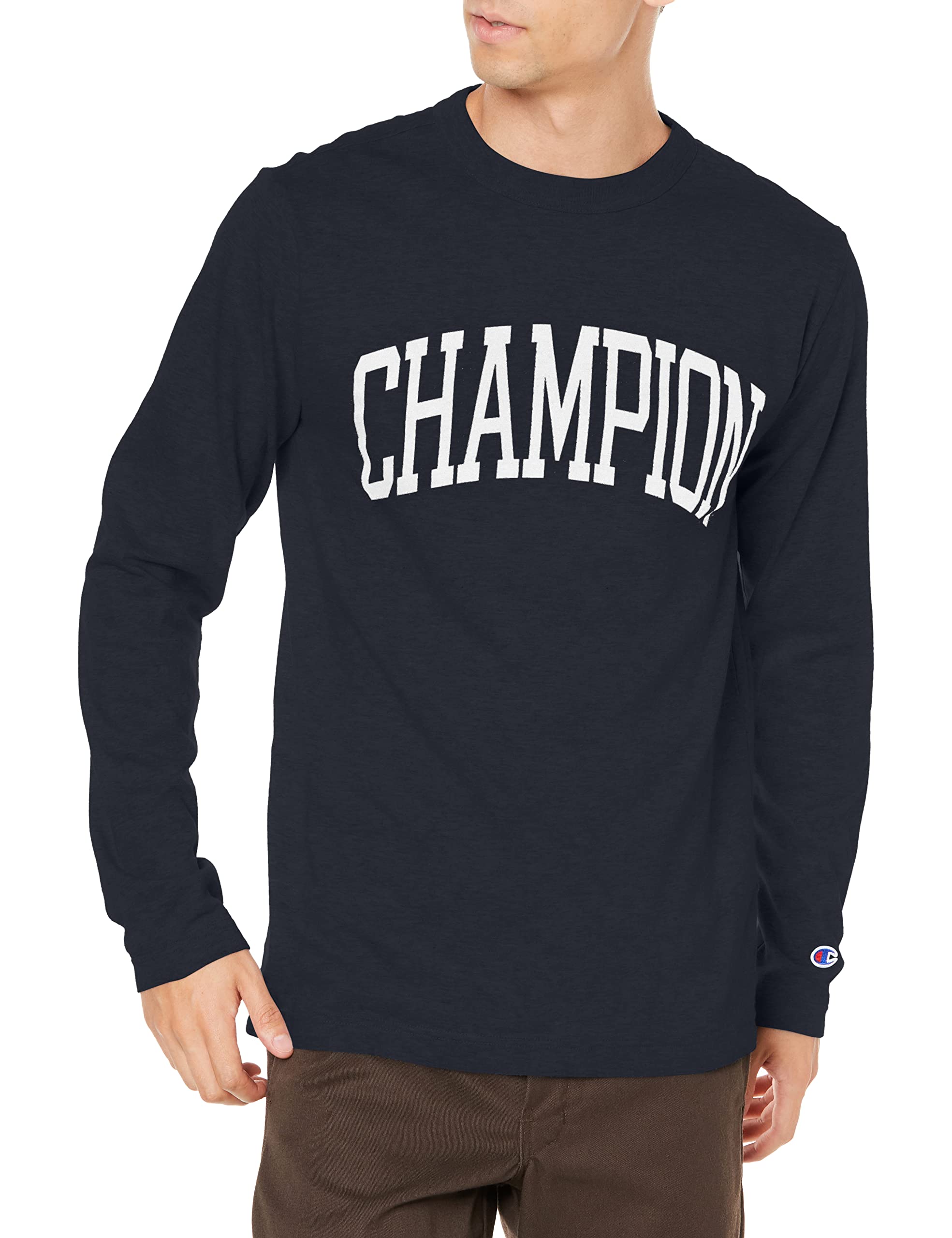 Champion(チャンピオン) Tシャツ 長袖 丸首 グラフィックロゴプリント ロングスリーブTシャツC8-W421Zメンズ