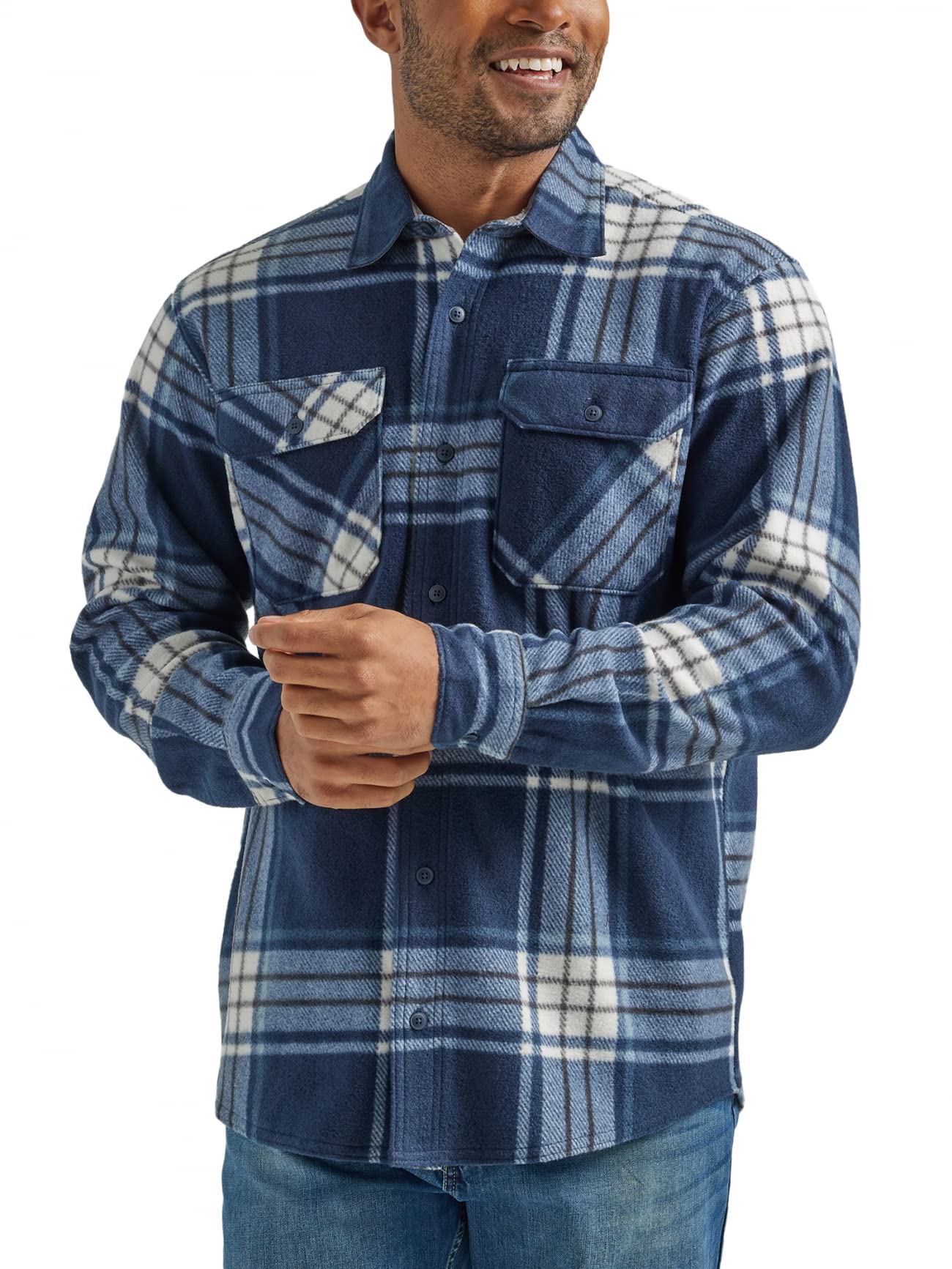 Wrangler Authentics Men's Long Sleeve Heavyweight Fleece Shirt