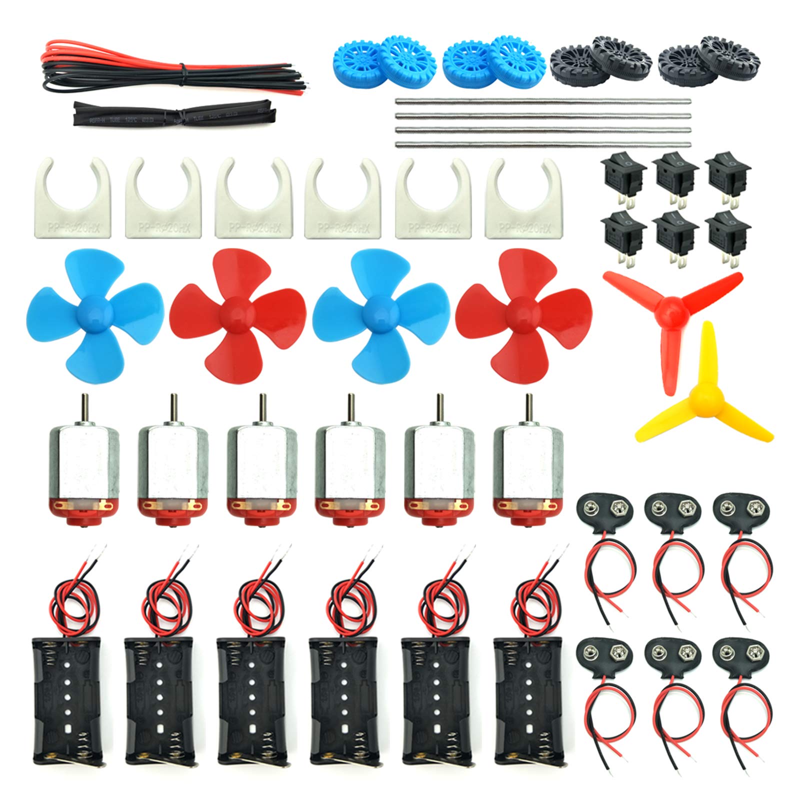 EUDAX 6 Set DC Motors Kit, Mini Electric Hobby Motor 3V -12V 25000 RPM Strong Ma