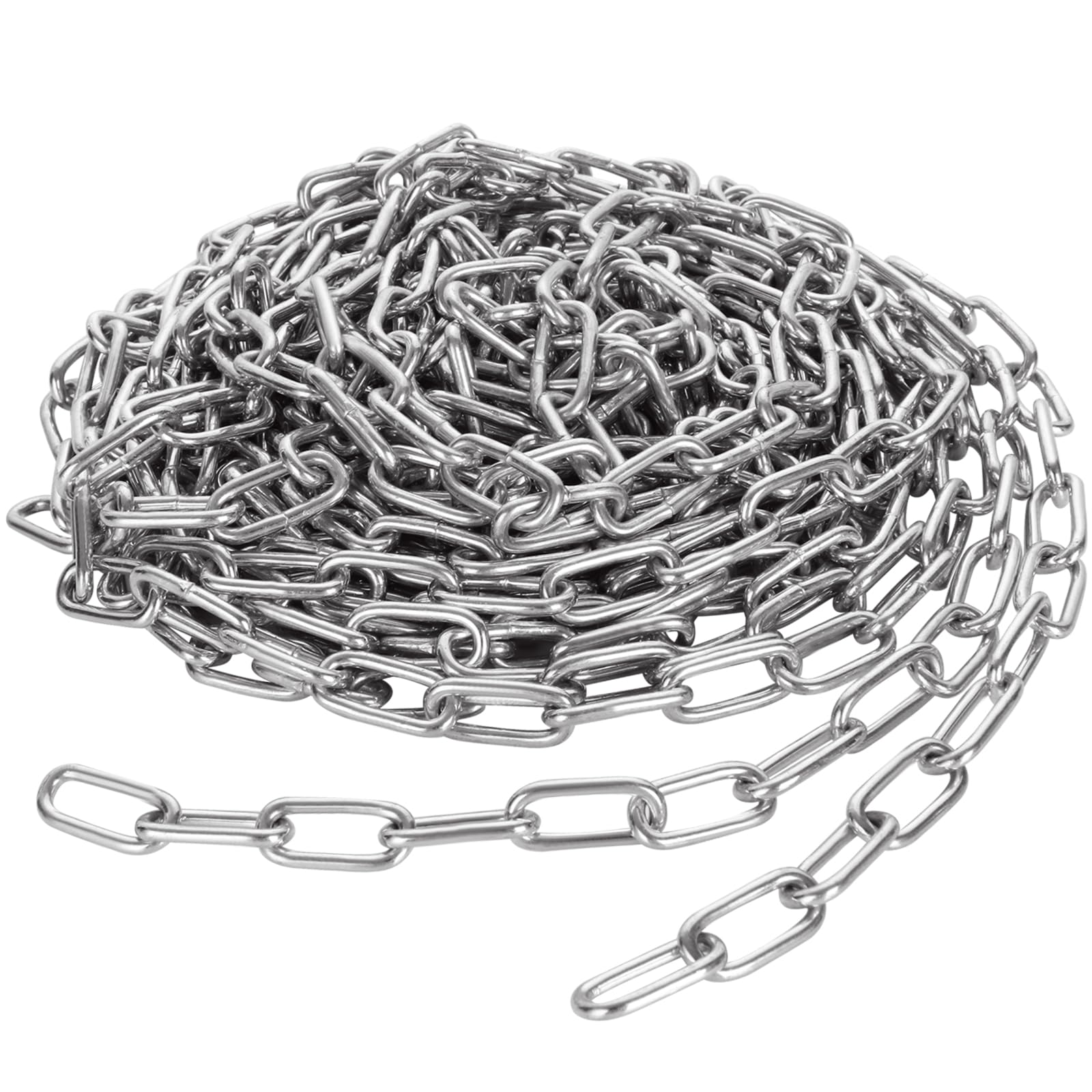 ABuff 8M Galvanized Metal Coil Chain, 1/8In × 26.25Ft Heavy Duty Chain Links 3mm