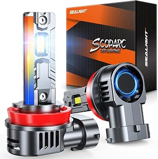 SEALIGHT 2026 Upgraded H11 H8 H9 H16 LED Headlight Bulbs, 1:1 Design 90,000LM 1300% Brighter H11 LED Bulb, 6500K Cool White, Plug and Play Halogen Replacement, Non-polarity, Pack of 2