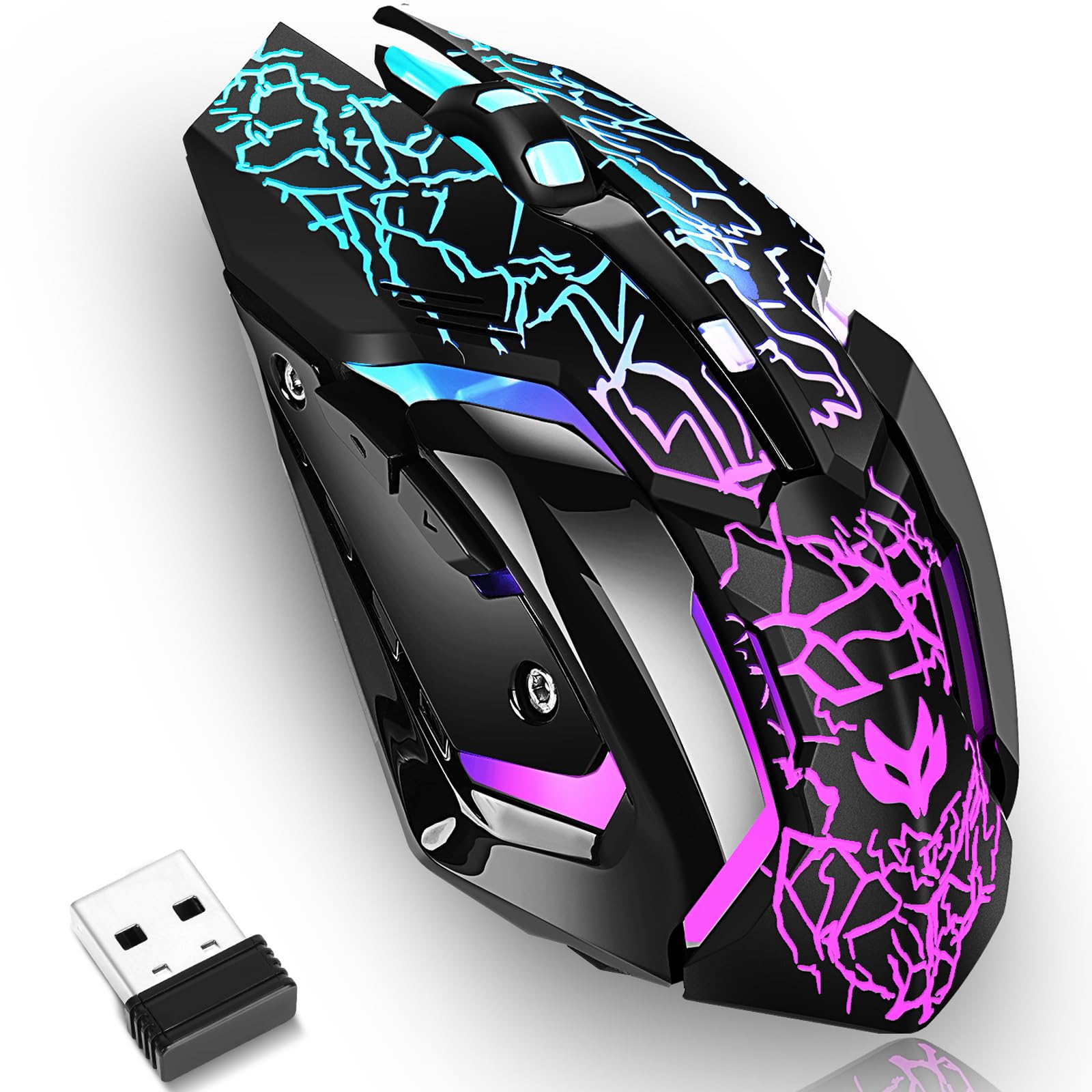 Lacolain Wireless Gaming Mouse,Rechargeable Computer Mouse with Type-C Fast Char