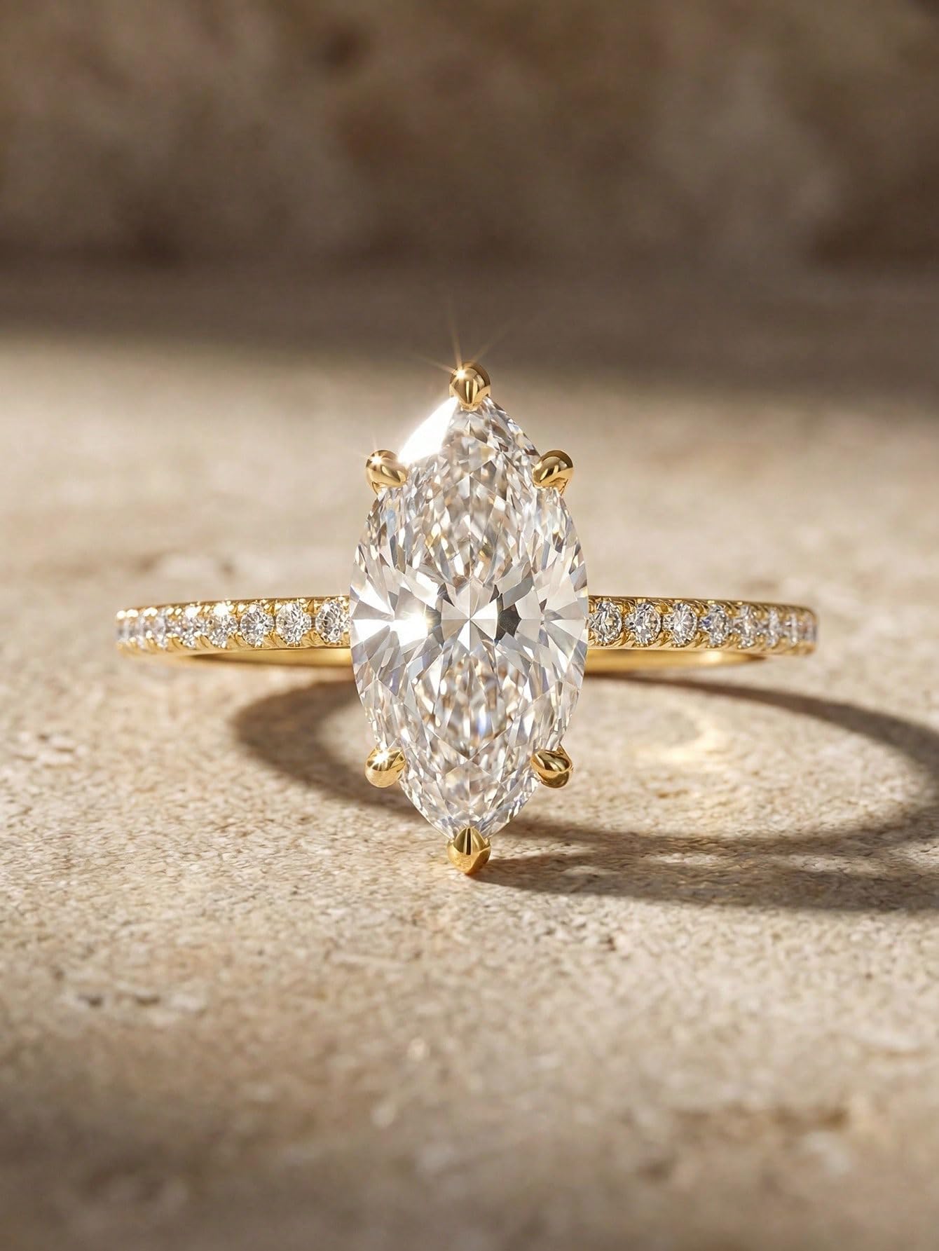 One elegant and gorgeous personalized 2CT horse eye diamond ring. womens daily w