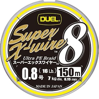 Duel PE Fishing Line Super X Wire 8 [Line Fishing Line Fishing Equipment, High Strength, High Sensitivity] No. 0.6 - No. 4.0, 5 Colors/Yellow Marking