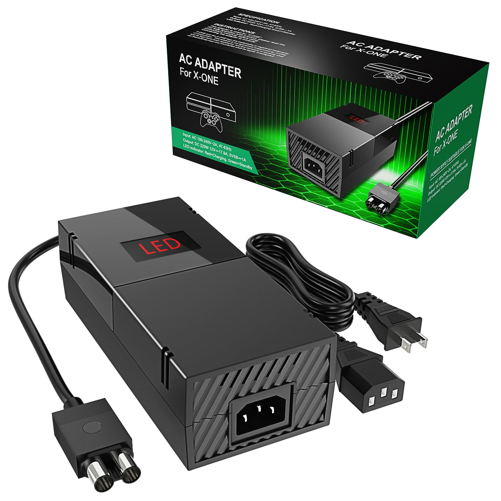 Power Supply for Xbox One, Lyyes Xbox one Power Brick Fast Charger 100-240V Upda