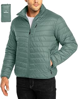 33,000ft Mens Winter Jacket Lightweight Warm Down Jacket Padded Puffer Jacket Mens Padded Puffer Jacket Lined for Hiking Travel