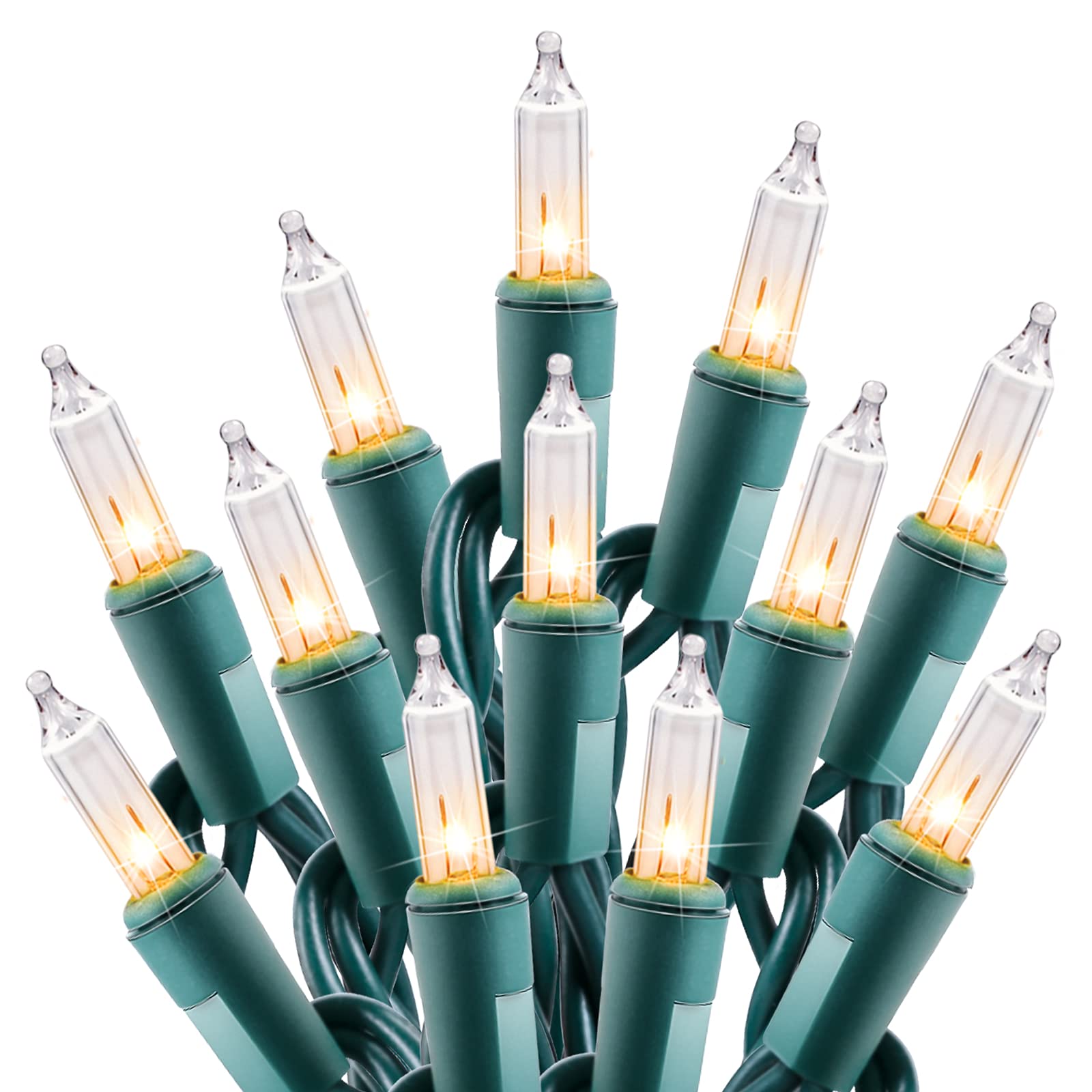 Minetom Clear Christmas String Lights 100 Count 20 Feet Incandescent Bulb | Mini