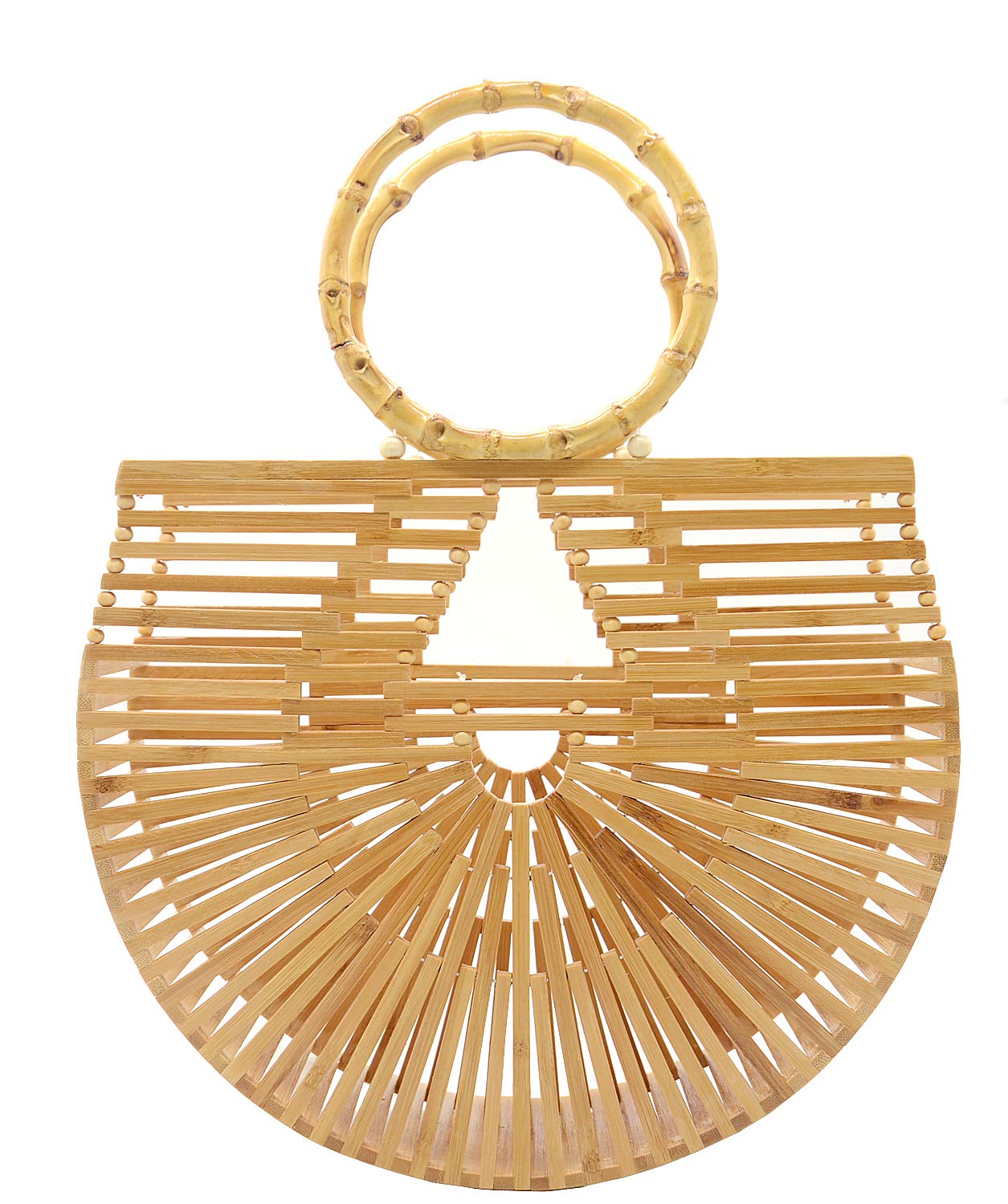 Miuco Womens Bamboo Handbags Handmade Purses Tote Bag