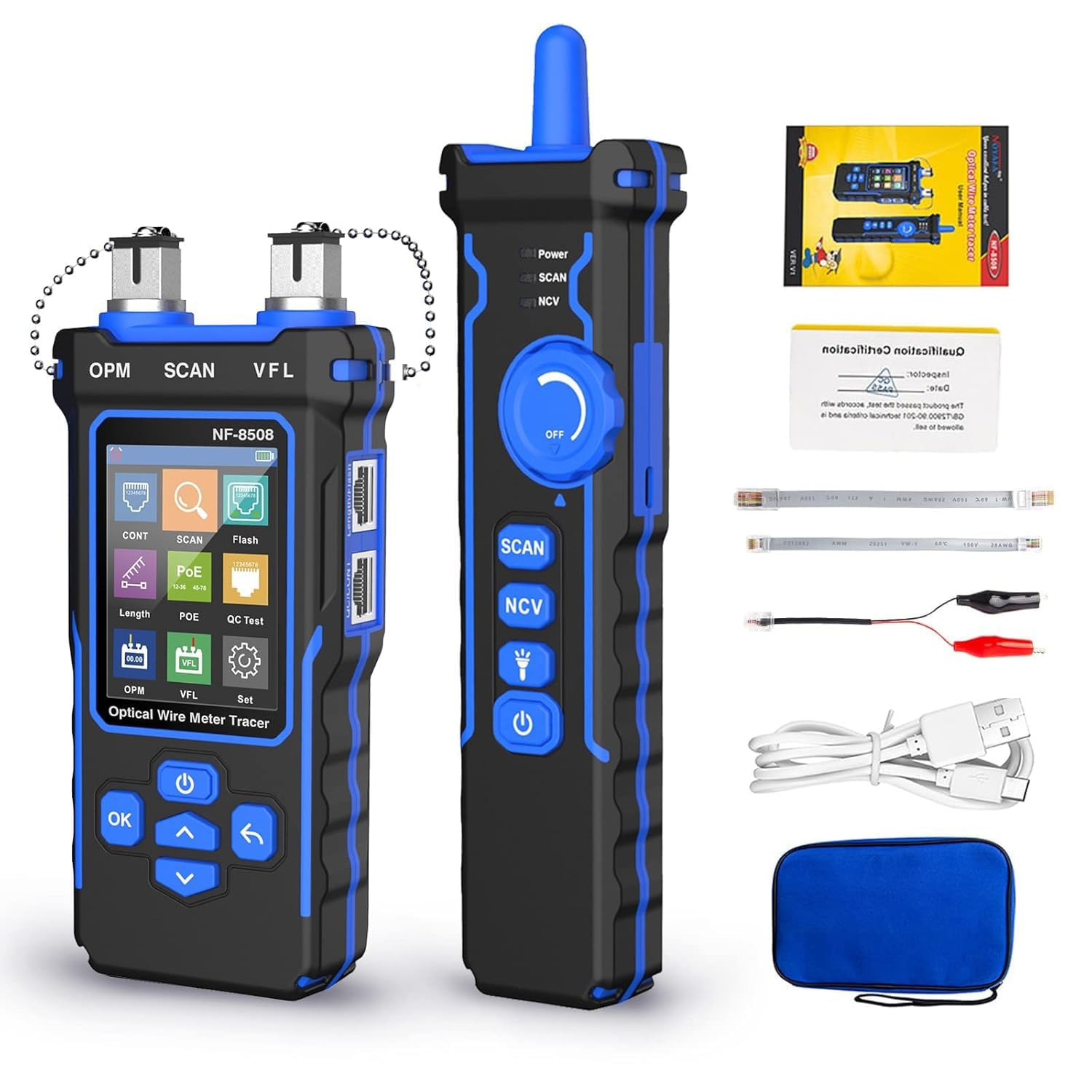 NOYAFA NF-8508 Network Cable Tester with Optical Power Meter | CAT5 CAT6 Cable T