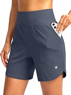 G Gradual Women's Athletic Shorts 6" High Waisted Casual Shorts for Women