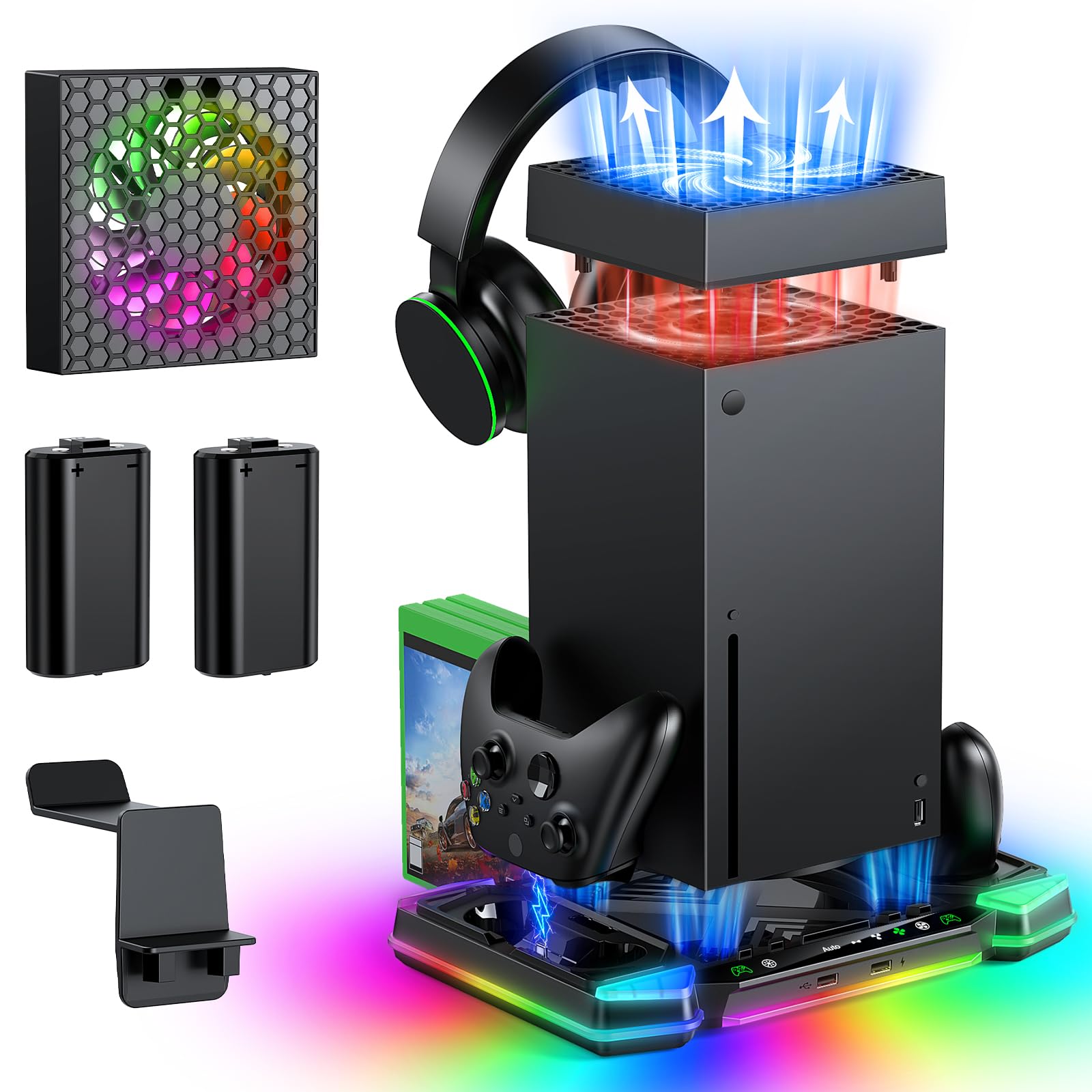 Automatic Cooling Fan and Charger Station Accessories for Xbox Series X | Consol
