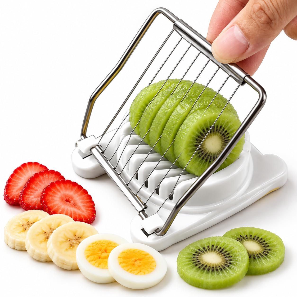 Stainless Steel Egg Slicer for Salads and Sandwiches (white) | stainless steel e