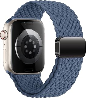 Braided Magnetic Apple Watch Strap for Women Men 40mm 44mm 38mm 42mm 46mm 41mm 45mm 49mm Elastic Nylon Sport Band for iWatch Series 10 9 8 7