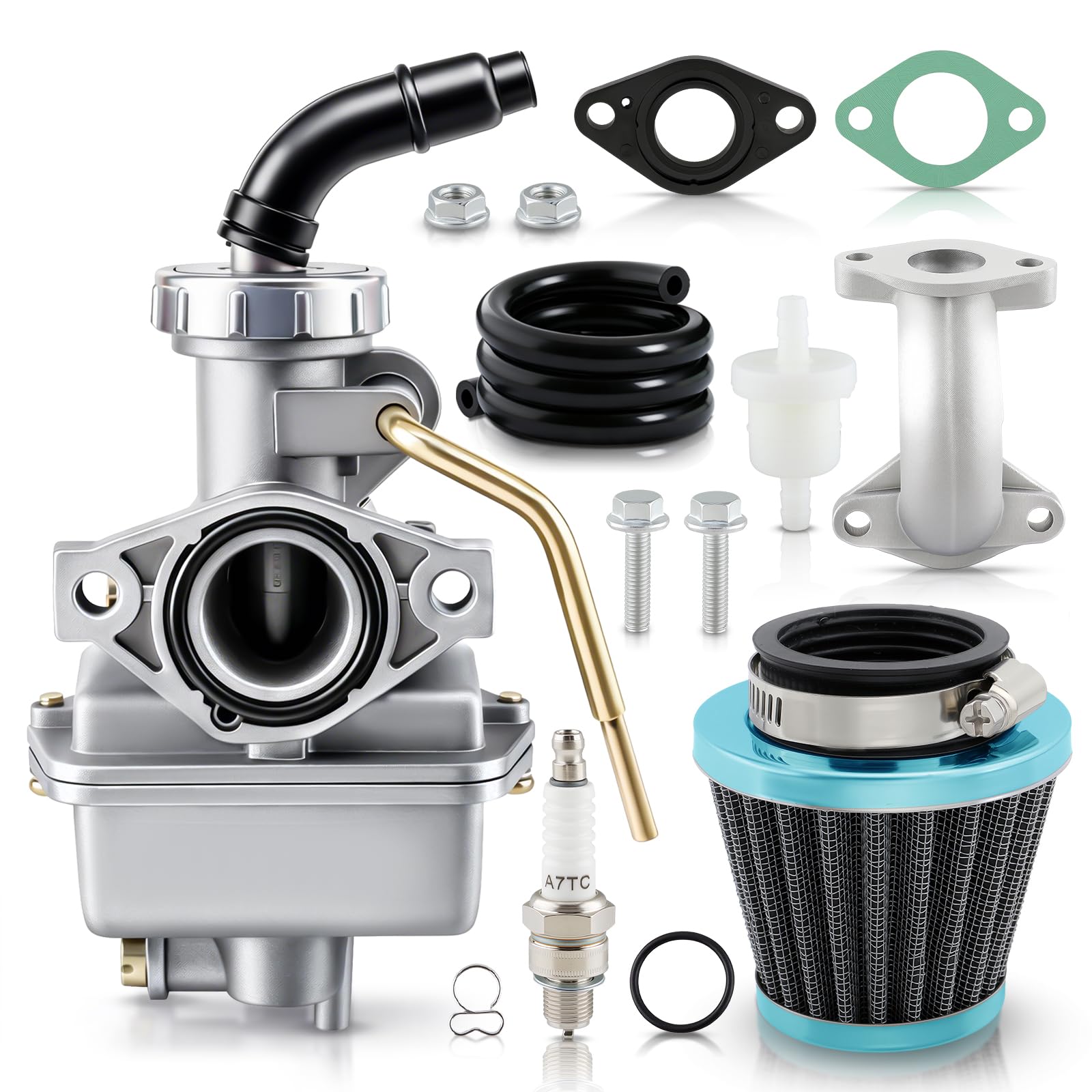AUTOKAY PZ20 Carburetor Kit for 50cc 70cc 90cc 110cc 125cc 4Stroke ATV Quad | Go