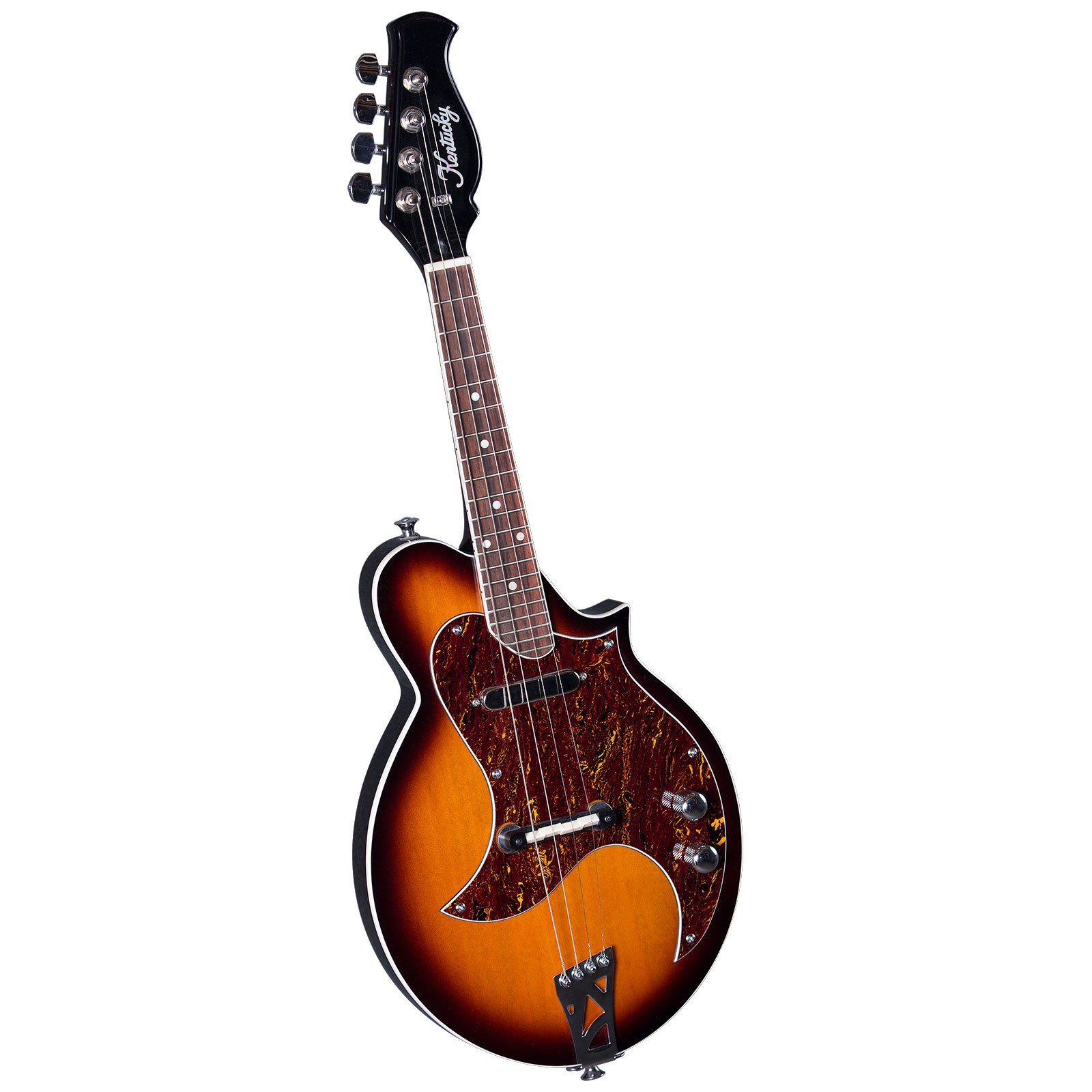 Kentucky KM-300E 4-String Electric Mandolin – Traditional Sunburst, Solid Basswo
