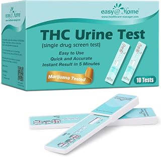 Easy@Home 10 Pack Marijuana Drug Test Kit - Urine THC Test for Home Use | THC Urine Tests (Cannabinoids Test) for Home Use, THC Detox Testing Kits 50ng/mL, Drug Testing Kit Track THC Detox #EDTH-114