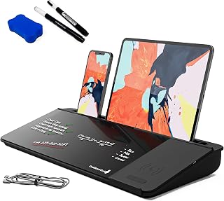 DeskBoard Buddy Desktop Whiteboard + 2 Markers (Black with Wireless Charger)