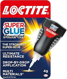 Loctite Super Glue Power Gel, Clear Non-Drip Adhesive, 1 x 4 g | Flexible Gel Formula for Vertical Surfaces, Precise Repairs on Wood, Rubber, Leather, Glass and More