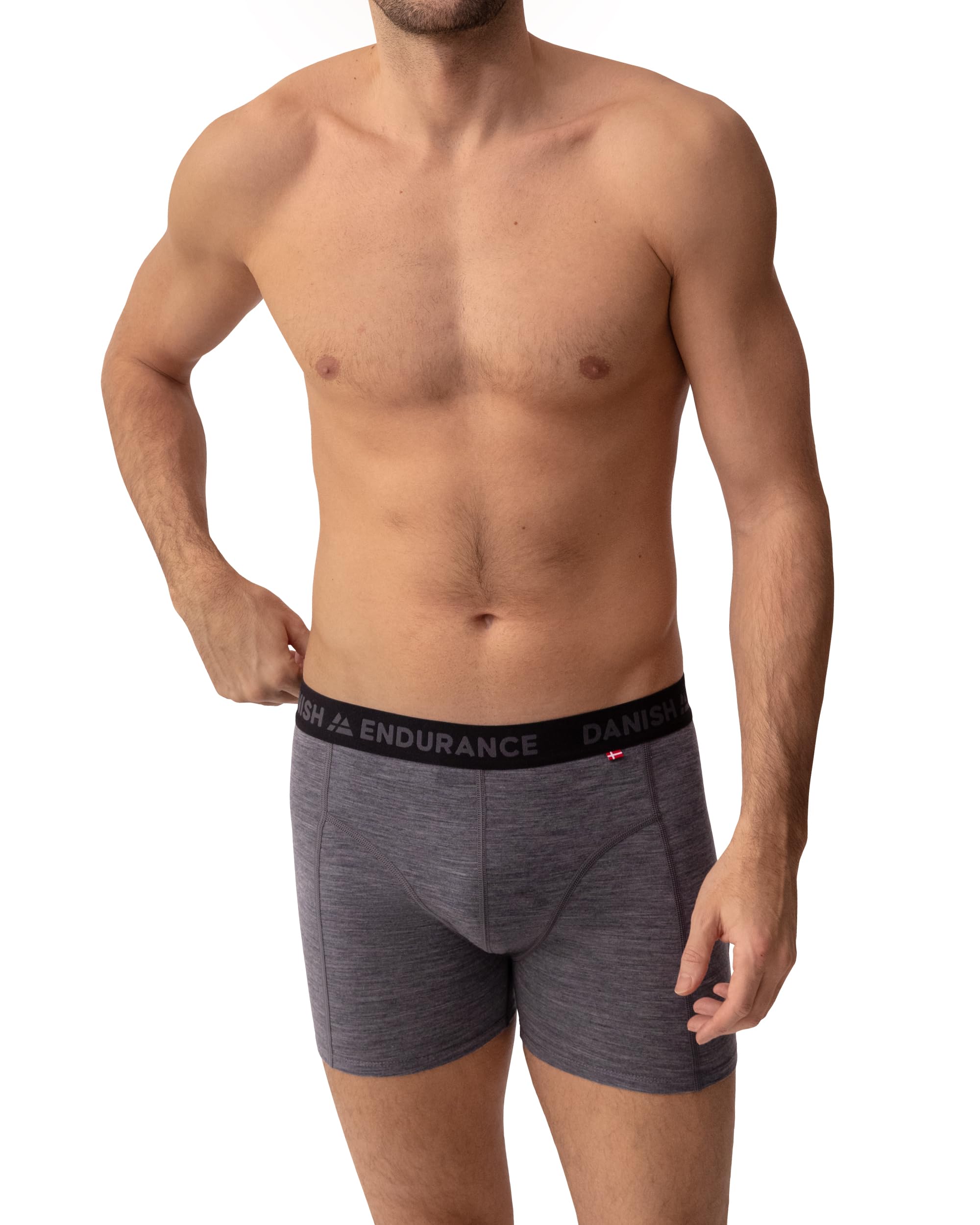 DANISH ENDURANCE Men's Merino Boxer Shorts, Men's Merino Wool Underwear, Warm