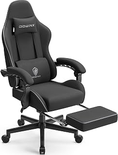 Dowinx Ergonomic Gaming Chair with Massage Lumbar Support, Adjustable Swivel Chair with Footrest (Gemstone)