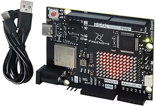 Freenove Control Board V5 Rev4 WiFi (Compatible with Arduino IDE), Arm Cortex-M4 Microcontroller, Onboard ESP32-S3, LED matrix, USB-C Connector, Example Projects and Code Tutorial