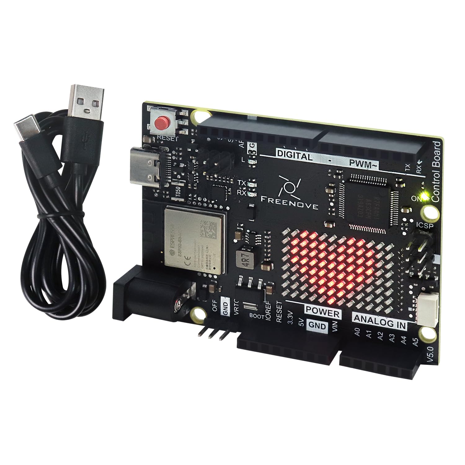 Freenove Control Board V5 Rev4 WiFi (Compatible with Arduino IDE), Arm Cortex-M4