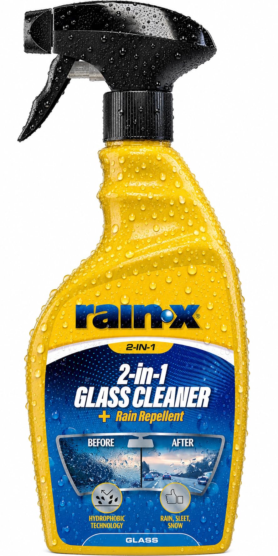 Rain-X 2-in-1 Glass Cleaner + Rain Repellent – Streak-Free Shine – 500ml | Advan