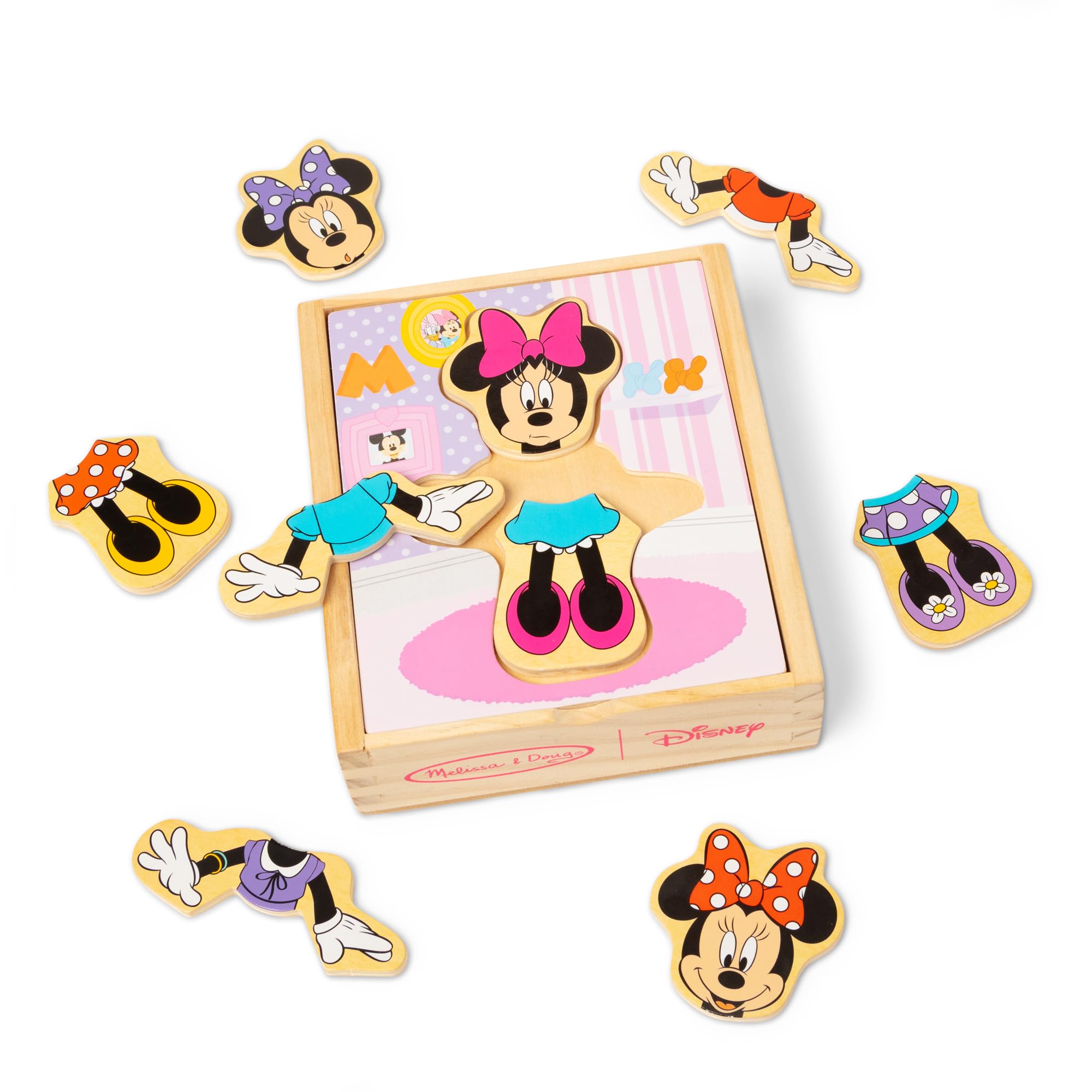 Melissa & Doug Disney Minnie Mouse Dress-Up Puzzle, 18 Pieces Mix and Match Outf