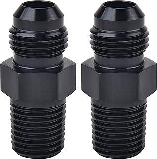 EVIL ENERGY 6AN Male Flare to 1/4" NPT Pipe Fitting Adapter Aluminum 2PCS | Straight Fuel Hose Adapter Fitting, AN6 to 1/4" NPT, 9/16-18 UNF Thread, 6061-T6 Aluminum Alloy, 37° Flare Sealing, 1500 PSI
