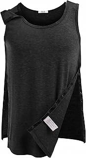 Deyeek Unisex Snap Back Post Surgery Tear Off Chemo Shirt Clothes After Rotator Cuff Surgery