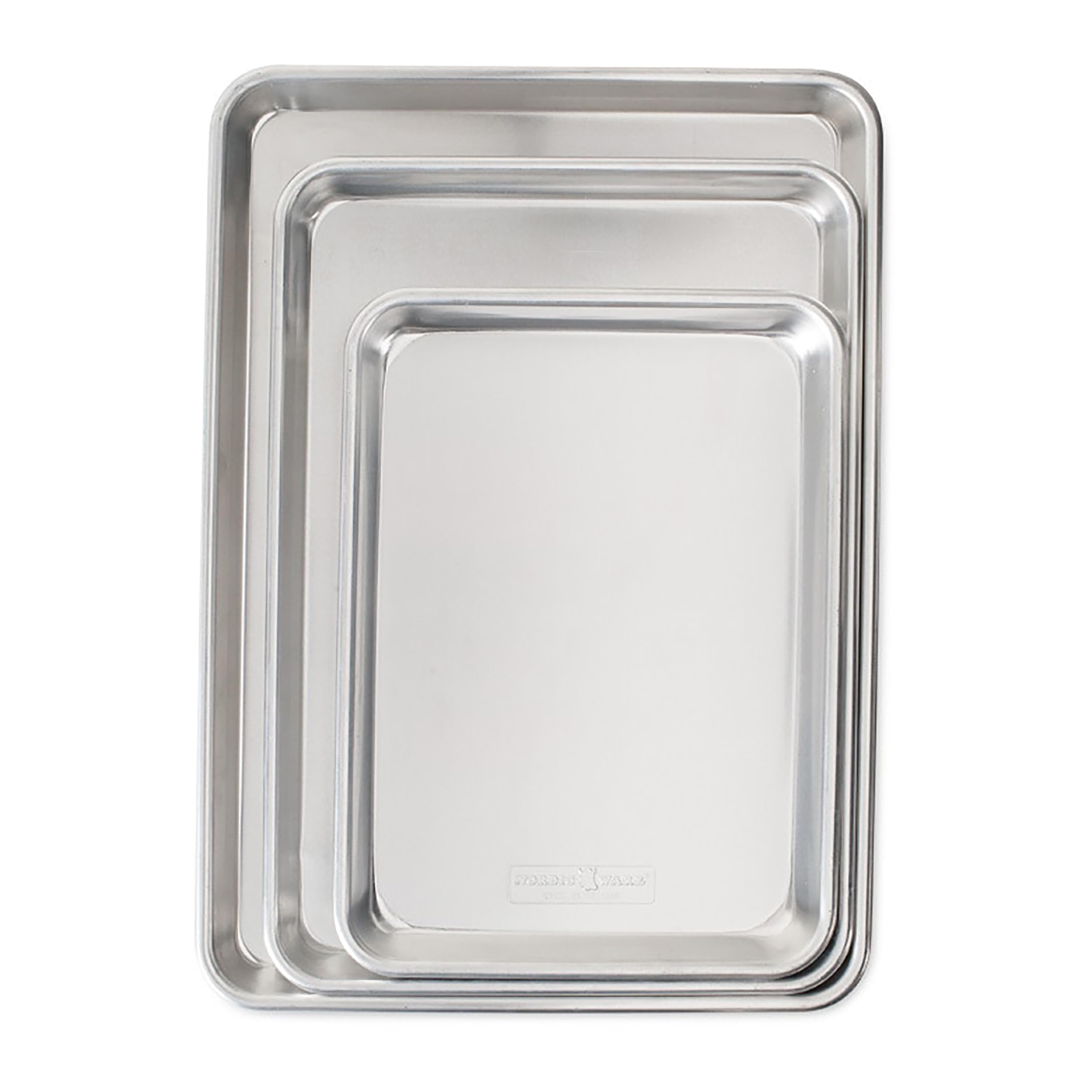 Nordic Ware Naturals 3 Piece Set - USA Made Aluminum Commercial Quality Sheet Pa