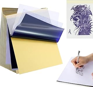 50pcs Tattoo Stencil Paper, Urknall Tattoo Transfer Papers A4 Size Transfer Paper 4 Layer Tattoo Tracing Papers DIY and Thermal Stencil for Tattooing Supplies Tattoo Kit