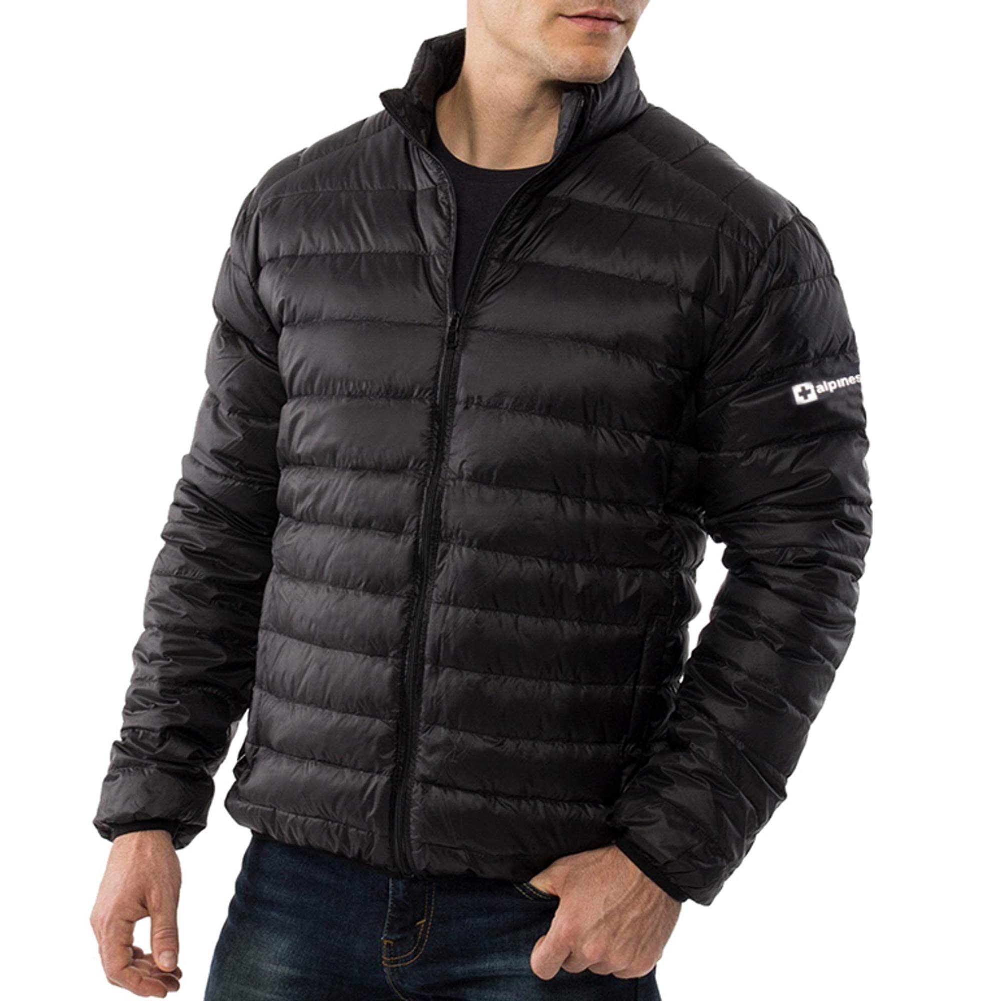 alpine swiss Niko Men's Down Alternative Jacket Quilted Coat Packable Warm and L