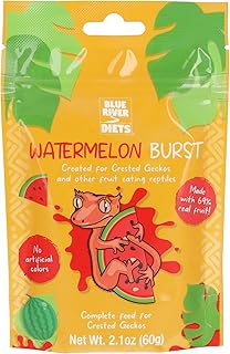 Blue River Diets Complete Crested Gecko Food | All Natural Gecko Food Made in the UK (60g, Watermelon Burst)
