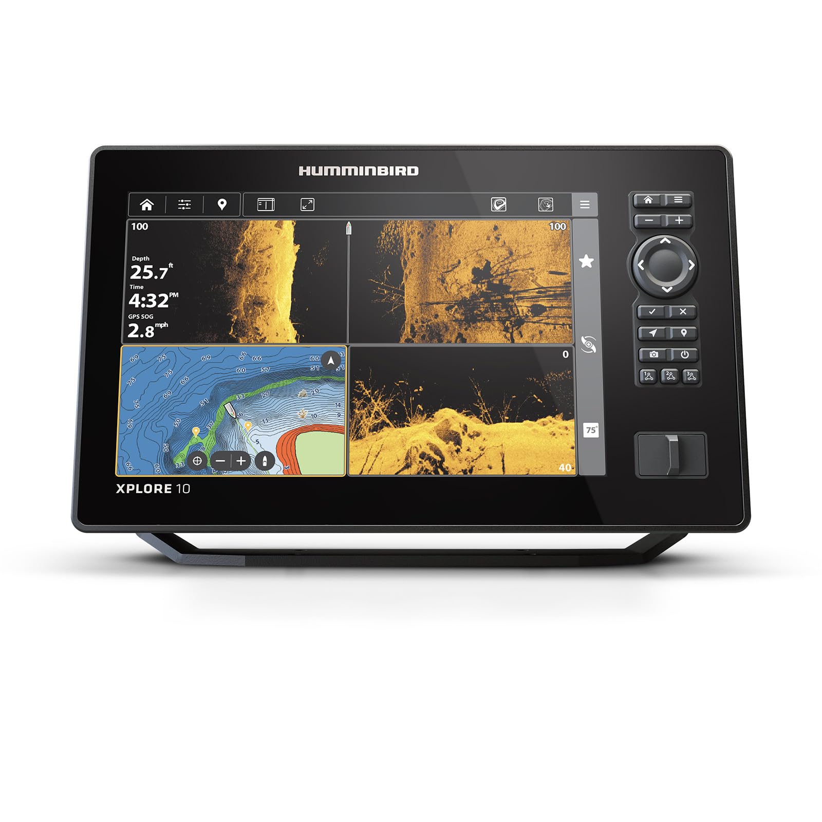 Humminbird XPLORE Series GPS Fish Finder MEGA Side Imaging+ & HD Touchscreen Dis